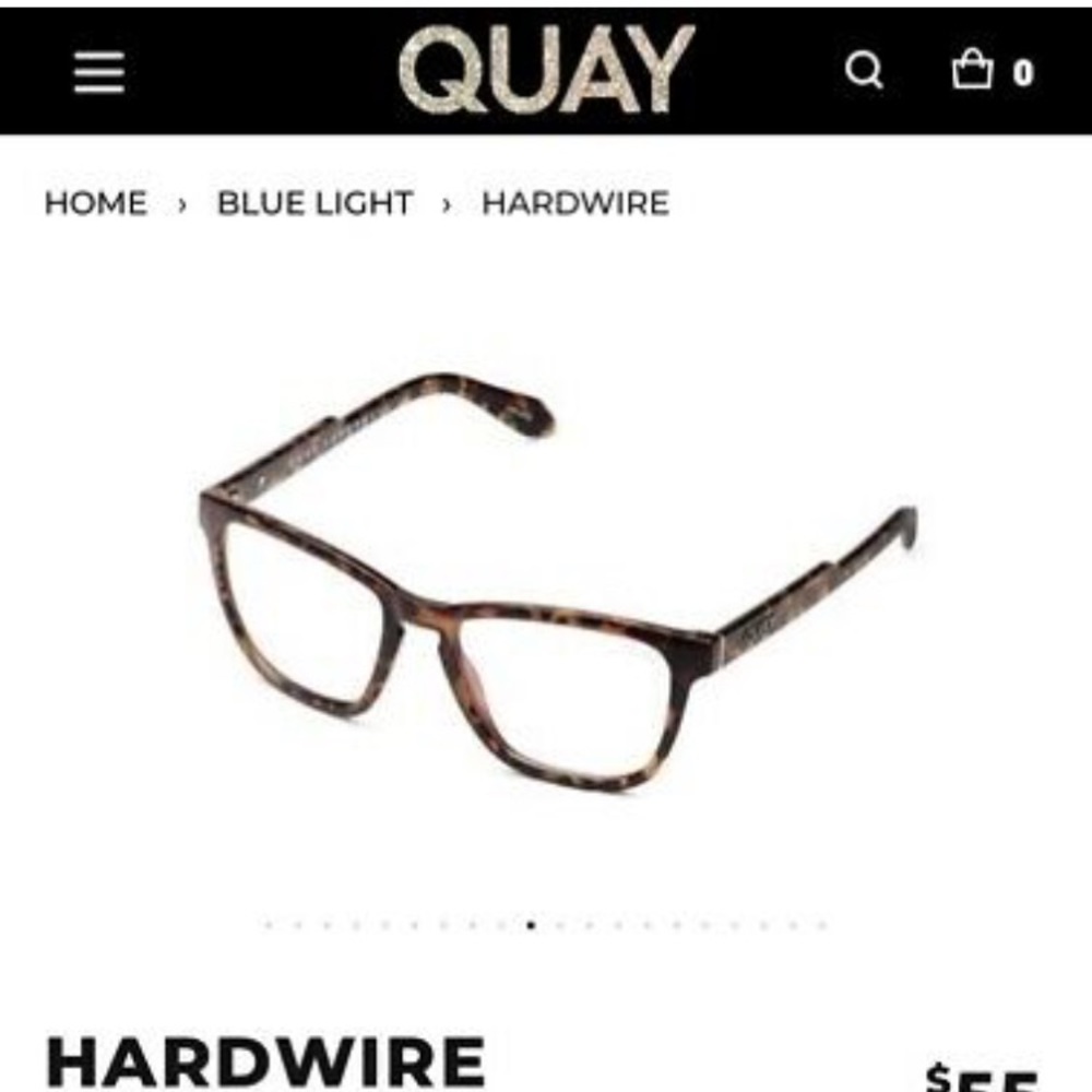 Quay Australia Blue Light Hardwire Glasses.